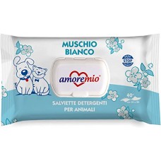 Salviette detergenti per cani e gatti Muschio Bianco 40 pz.