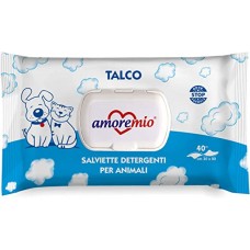 Salviette detergenti per cani e gatti Talco 40 pz.